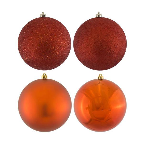 2.75" Copper 4 Assorted Finish Ball Ornament (Set of 20)