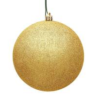 View 3" Honey Gold Glitter Ball Ornament (12 pack)