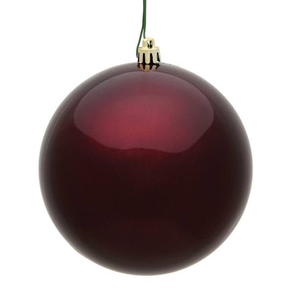 3" Burgundy Candy Ball Ornament (12 pack)