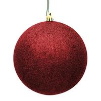View 3" Burgundy Glitter Ball Ornament (12 pack)