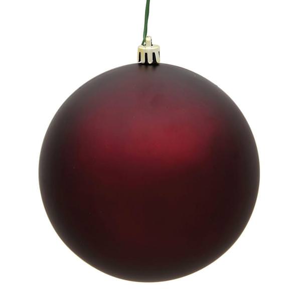 3" Burgundy Matte Ball Christmas Ornament (12 pack)