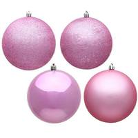 View 3" Pink 4 Assorted Finishes Ball Ornament (Set of 16)