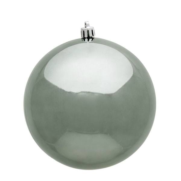 3" Pewter Shiny Ball Christmas Ornament (12 pack)