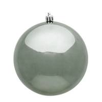 View 3" Pewter Shiny Ball Christmas Ornament (12 pack)