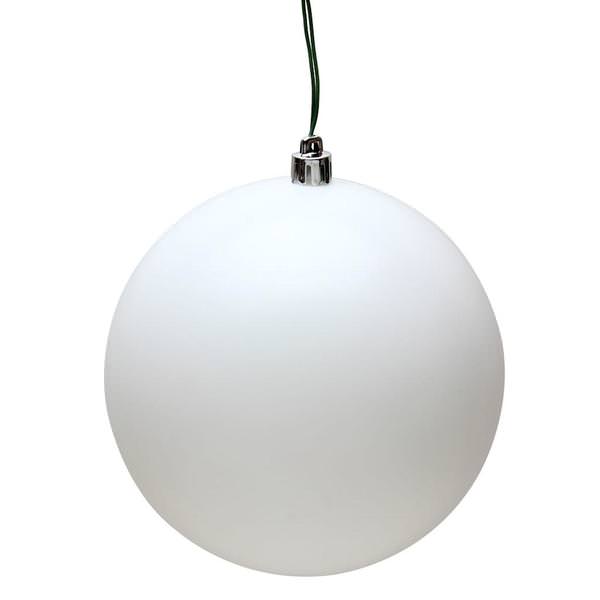  4" White Matte Ball Ornament (6 pack)