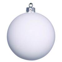 View  4" White Shiny Ball Ornament (6 pack)