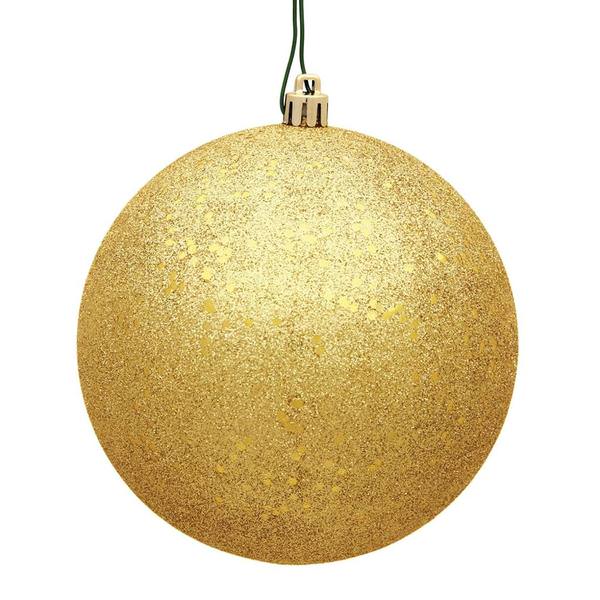 4" Honey Gold Sequin Ball Ornament (6 pack)