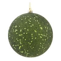 Vickerman 4" Moss Green Sequin Ball Ornament (6 pack)