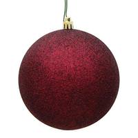 Vickerman 4" Burgundy Glitter Ball Ornament (6 pack)