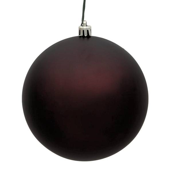  4" Burgundy Matte Ball Ornament (6 pack)