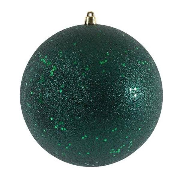 4" Midnight Green Sequin Ball Ornament (6 pack)