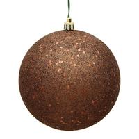 View 4" Mocha Sequin Ball Ornament (6 pack)