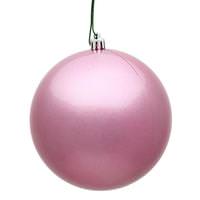 View 4" Pink Candy Ball Christmas Ornament (6 pack)
