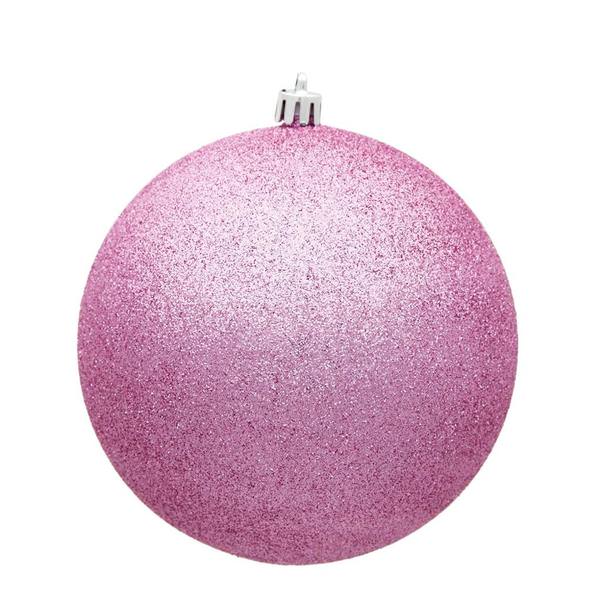 4" Pink Glitter Ball Ornament (6 pack)