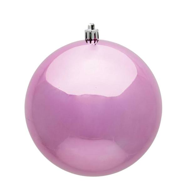  4" Pink Shiny Ball Ornament (6 pack)