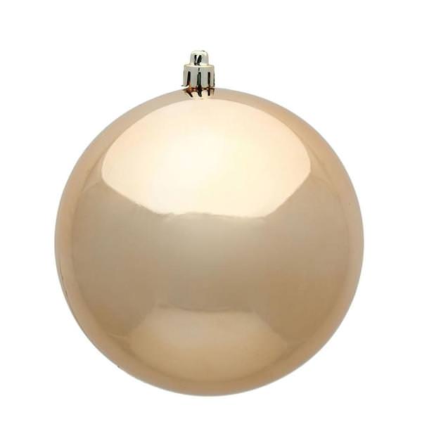  4" Cafe Latte Shiny Ball Ornament (6 pack)