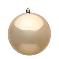 View  4" Cafe Latte Shiny Ball Ornament (6 pack)