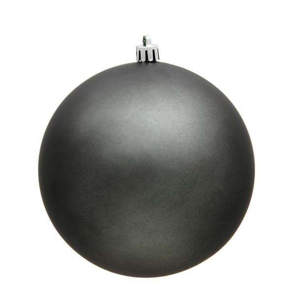 4" Pewter Matte Ball Ornament (6 pack)