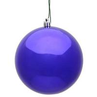 Vickerman 4.75" Purple Shiny Ball Christmas Ornament (4 pack)