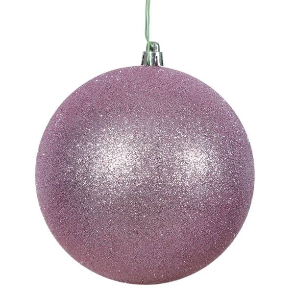 4.75" Orchid Plastic Glitter Ball Ornament (4 pack)