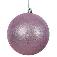 Vickerman 4.75" Orchid Plastic Glitter Ball Ornament (4 pack)