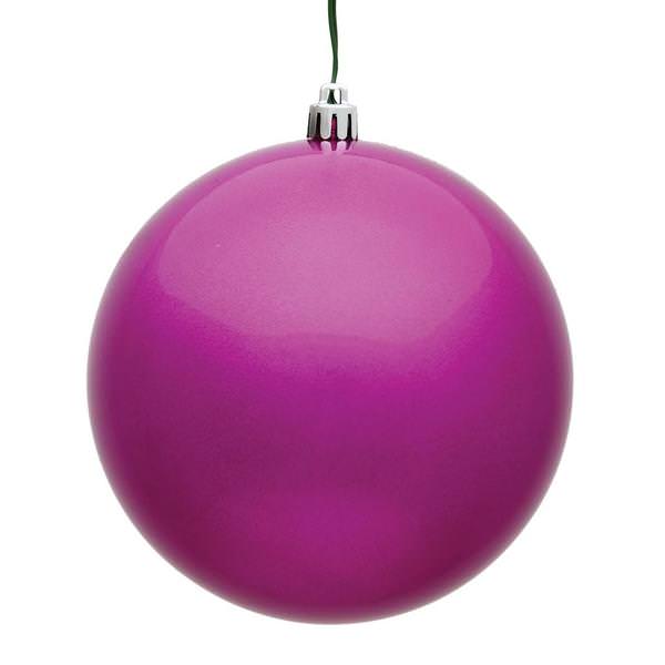 4.75" Fuchsia Candy Ball Ornament (4 pack)