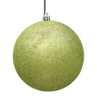 View 4.75" Lime Plastic Glitter Ball Ornament (4 pack)