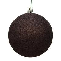 Vickerman 4.75" Chocolate Plastic Glitter Ball Ornament (4 pack)