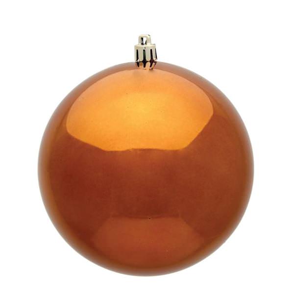 4.75" Copper Shiny Ball Christmas Ornament (4 pack)