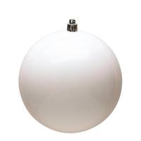 Vickerman 6" White Shiny Ball Ornament (4 pack)