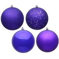 View 6" Purple 4 Assorted Finishes Ball Ornament (Set of 4)