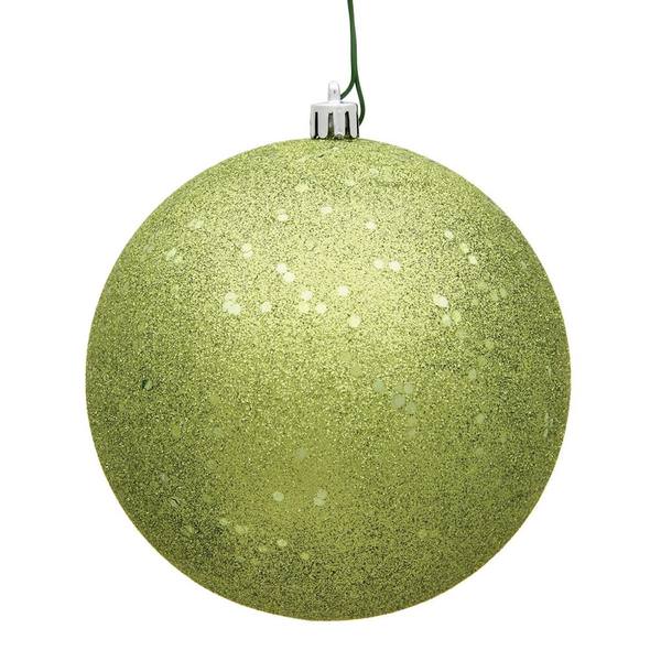 6" Lime Sequin Ball Christmas Ornament (4 pack)