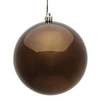 Vickerman 6" Chocolate Shiny Ball Ornament (4 pack)