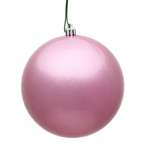 6" Pink Candy Ball Ornament (4 pack)