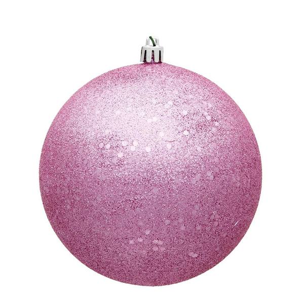 6" Pink Sequin Ball Christmas Ornament (4 pack)