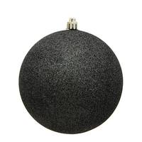Vickerman 6" Gunmetal Glitter Ball Christmas Ornament (4 pack)