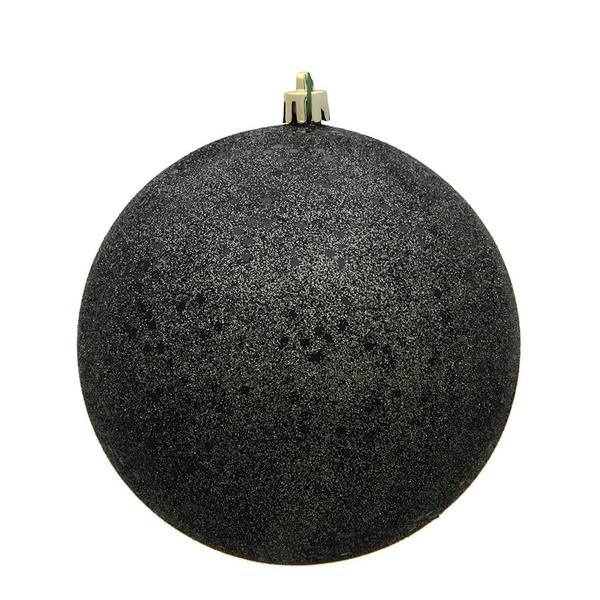 6" Gunmetal Sequin Ball Christmas Ornament (4 pack)