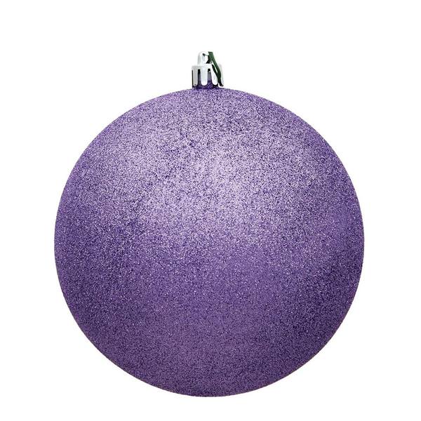 6" Lavender Glitter Ball Christmas Ornament (4 pack)
