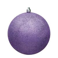 View 6" Lavender Glitter Ball Christmas Ornament (4 pack)