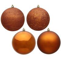 View 6" Copper  4 Assorted Finishes Ball Ornament (Set of 4)