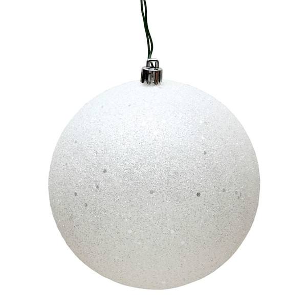 8" White Sequin Ball Ornament