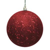 View 8" Burgundy Sequin Ball Ornament