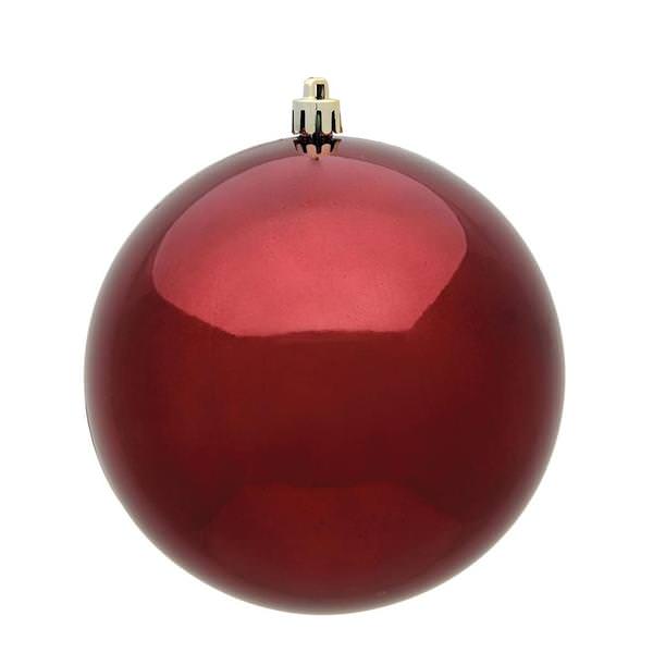 8" Burgundy Shiny Ball Christmas Ornament