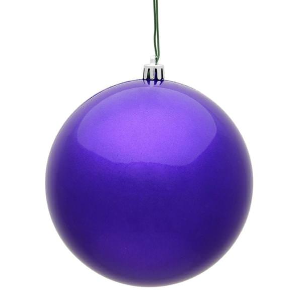 8" Purple Candy Ball Christmas Ornament