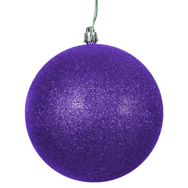 8" Purple Glitter Ball Ornament