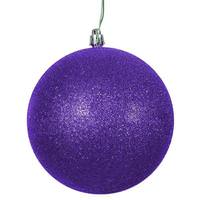 View 8" Purple Glitter Ball Ornament