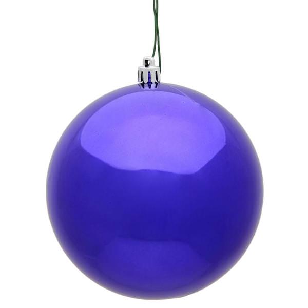 8" Purple Shiny Ball Christmas Ornament