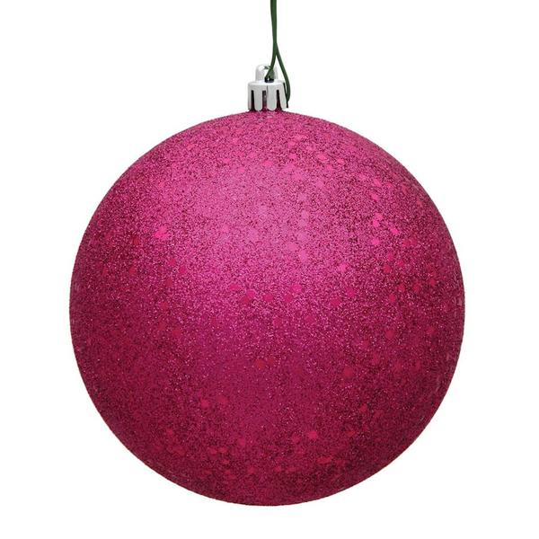 8" Fuchsia Sequin Ball Ornament