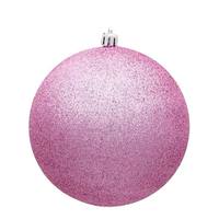 View 8" Pink Glitter Ball Ornament