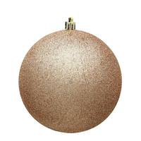 View 8" Cafe Latte Glitter Ball Ornament